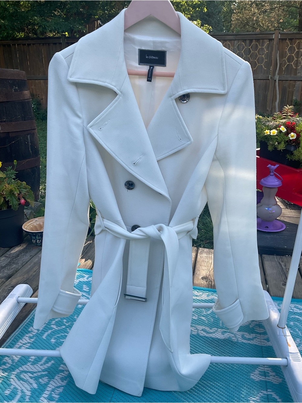 le chateau White Double-Breasted Pea Coat